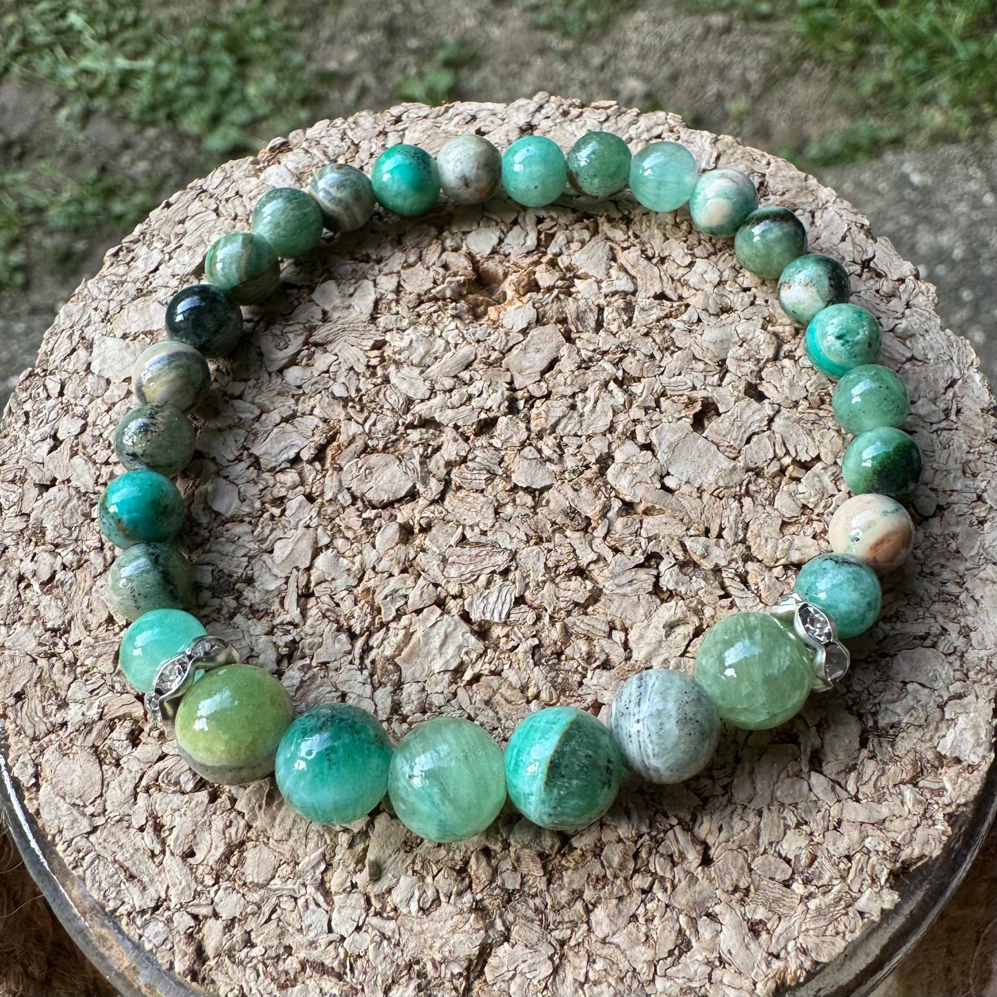 Bracelet 6 mm en Chrysocolle du Pérou