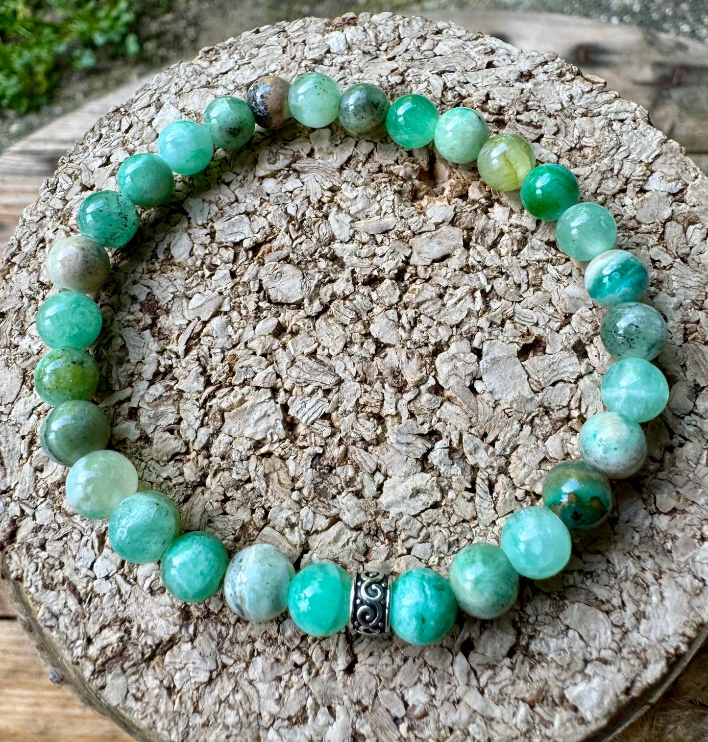 Bracelet 6 mm en Chrysocolle du Pérou