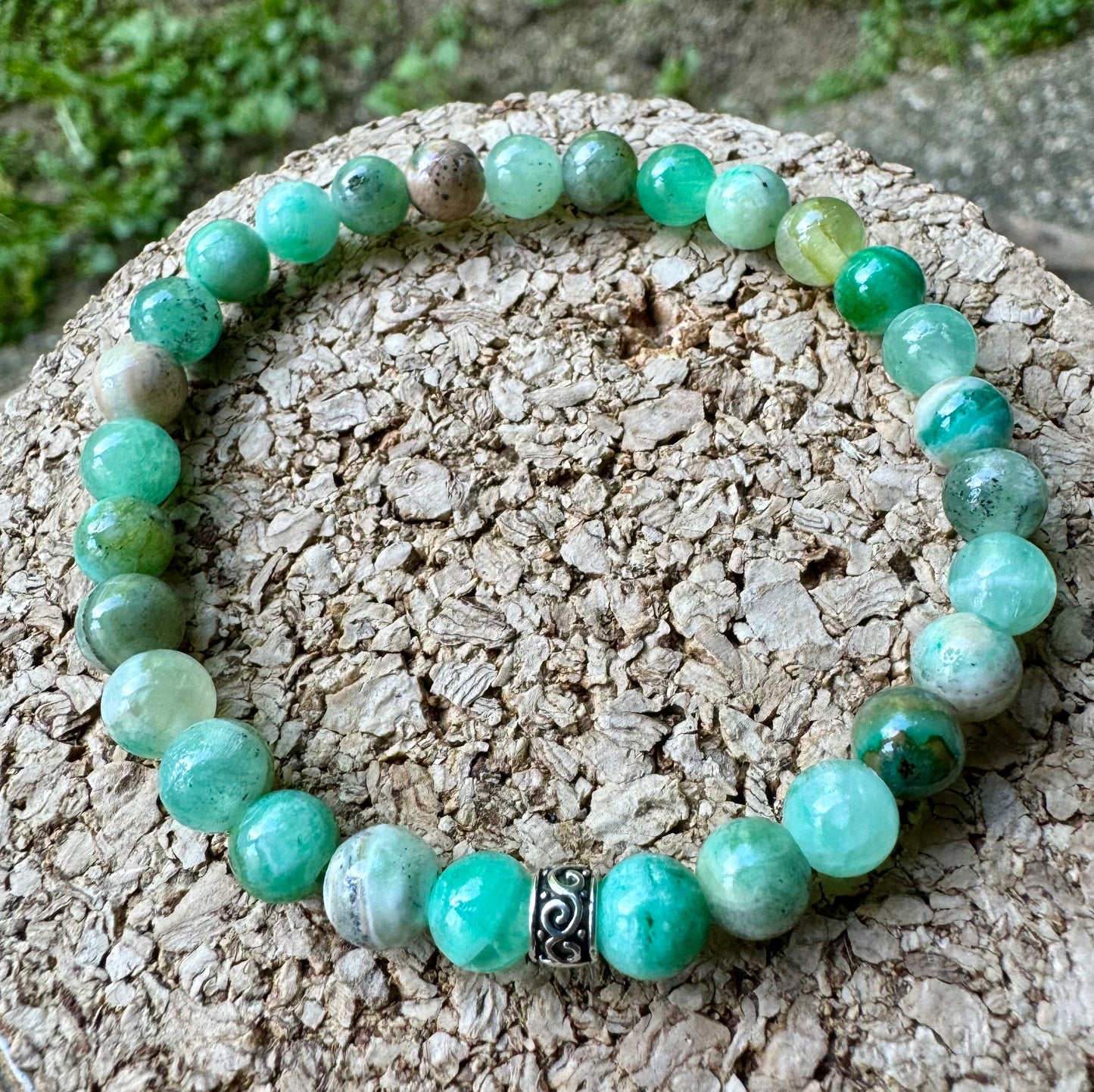 Bracelet 6 mm en Chrysocolle du Pérou