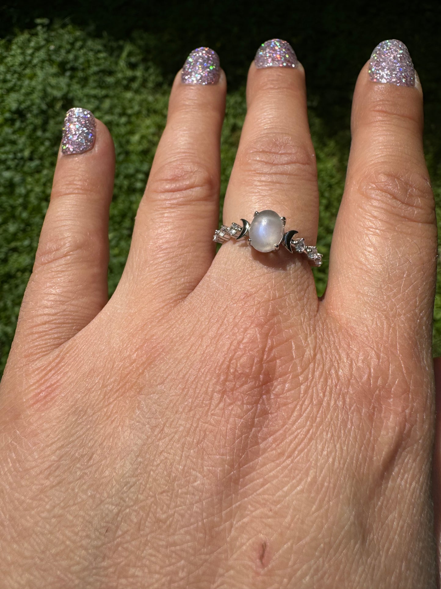 Bague en argent Sterling 925 et Pierre de Lune