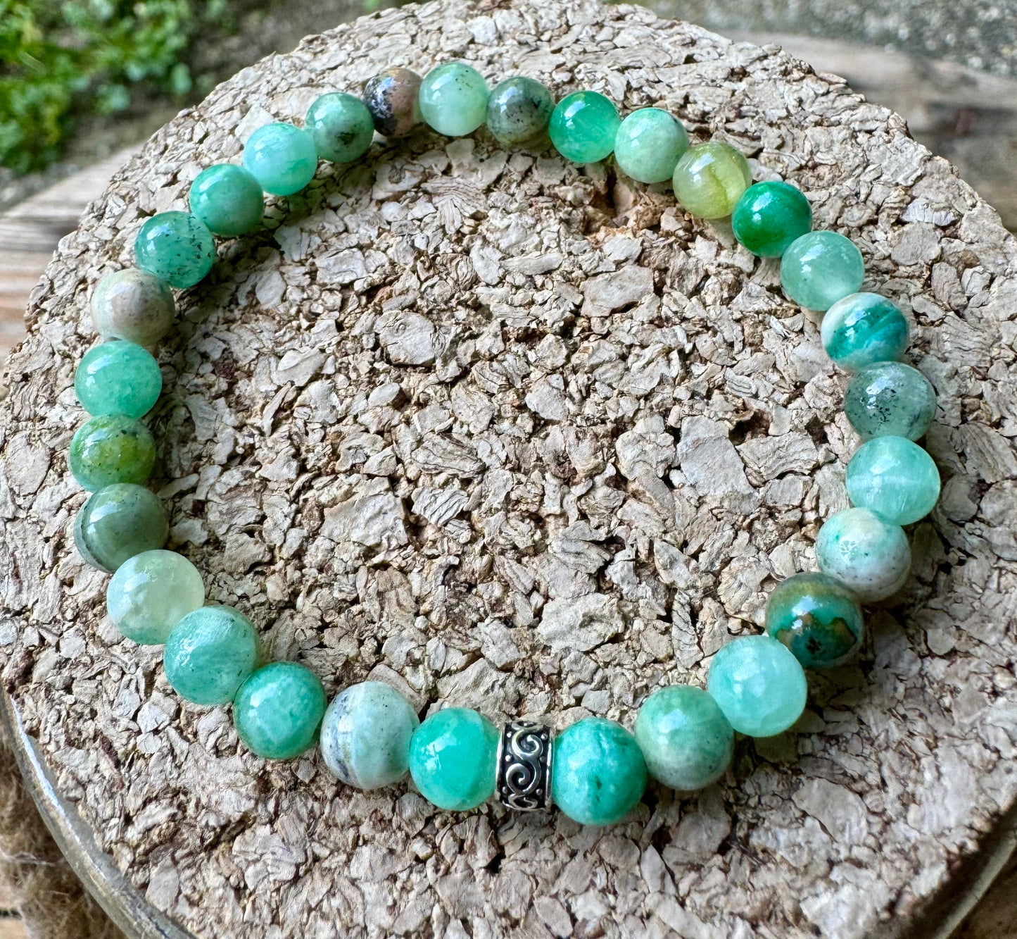 Bracelet 6 mm en Chrysocolle du Pérou