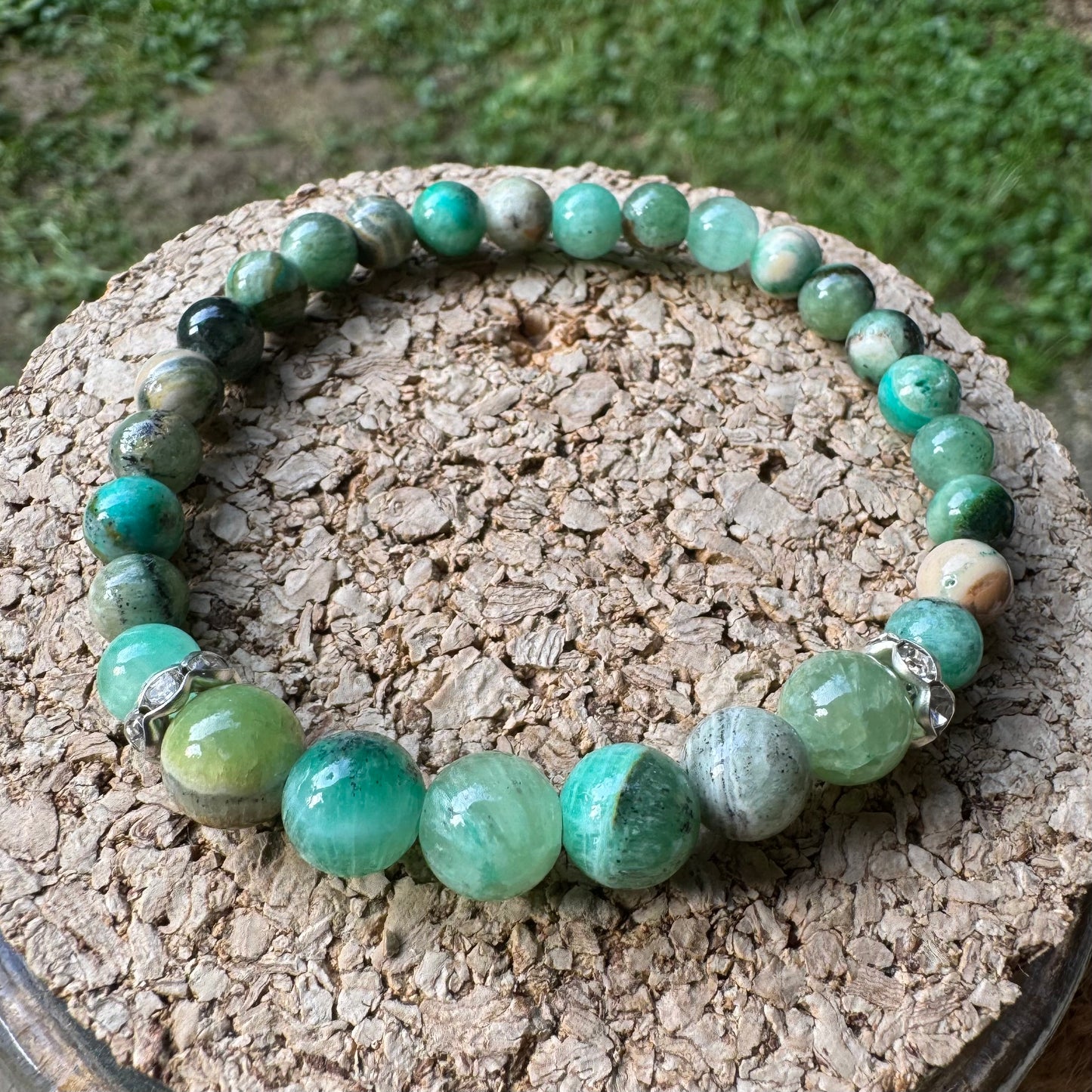 Bracelet 6 mm en Chrysocolle du Pérou